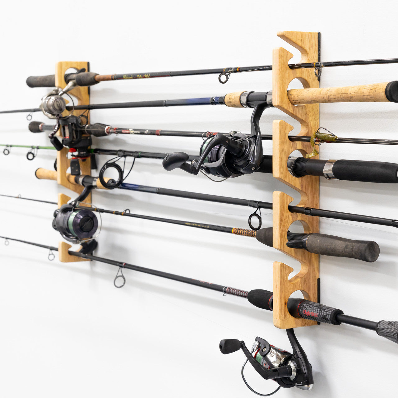 Best Fishing Rod Holder for Stillwater - Heavy Duty 8 Rod Storage Rack | Secure & Space-Saving Tackle Organizer for Garage, Boat, or Cabin | Perfect for Anglers & Fishing Enthusiasts