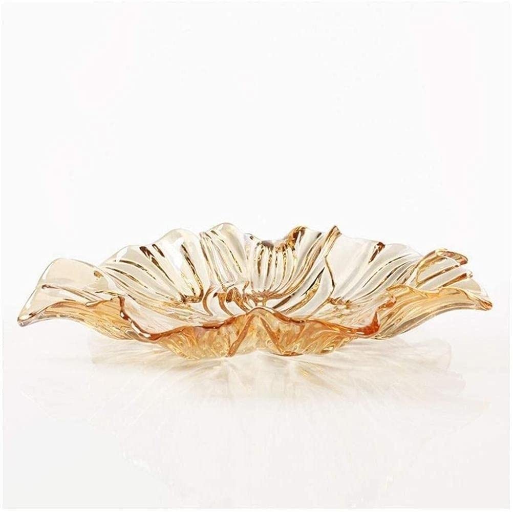 Crystal Glass Fruit Bowl and Tray Set - Elegant Kitchen Countertop Fruit Stand for Living Room, Dining Table | Perfect for Serving Fresh Fruits, Vegetables, and Snacks at Parties