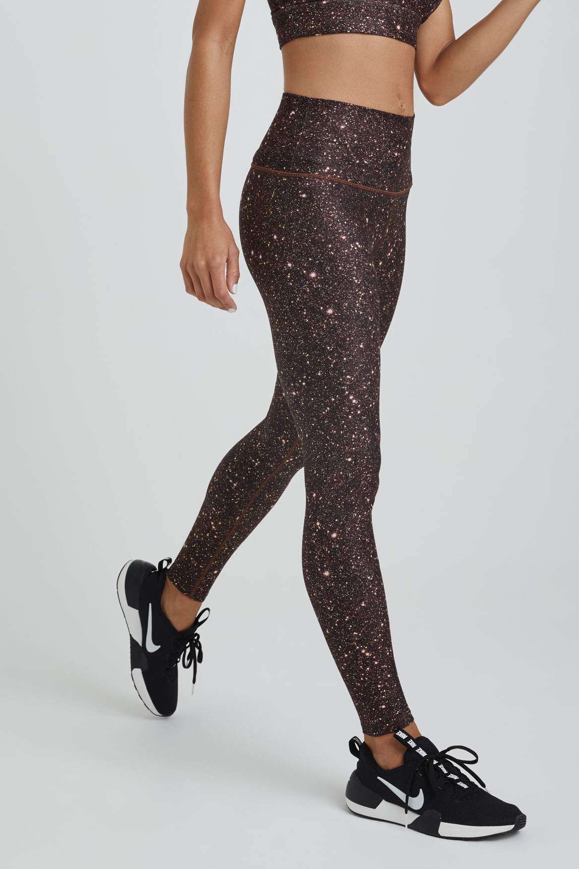 High Waist Leggings for Women - Super Soft Disco Mocha Yoga Pants | Tummy Control Workout Leggings for Running, Gym & Lounge