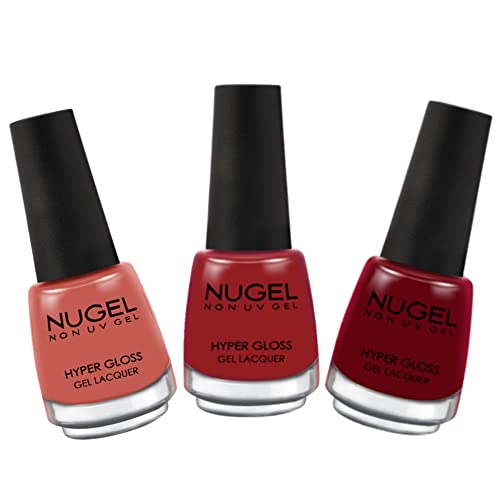 NUGEL Quick-Dry Gel Polish - Long Lasting, Chip Resistant & High Gloss Nail Paint (3-in-1) | F&D Approved Colors & Pigments | Perfect for Salon, Home Manicures & Special Occasions