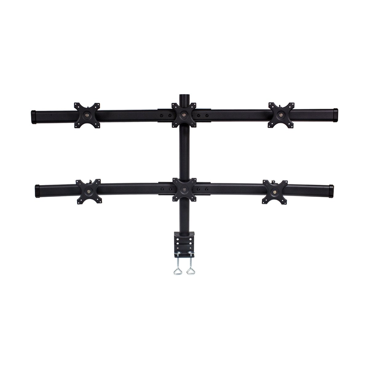 NavePoint 6 Monitor Mount Stand - Adjustable Curved Hex LCD Monitor Arm with C-Clamp, Holds Up to 28-Inch Screens (Black) - Perfect for Gaming Setup, Office Workstations & Multi-Screen Trading Desks