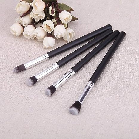 KAYI Beauty 4-Piece Makeup Brush Set - Eye Shadow & Foundation Blending Brushes with Soft Fiber Bristles (Pink) - Perfect for Professional Makeup Application & Travel Cosmetics Kit