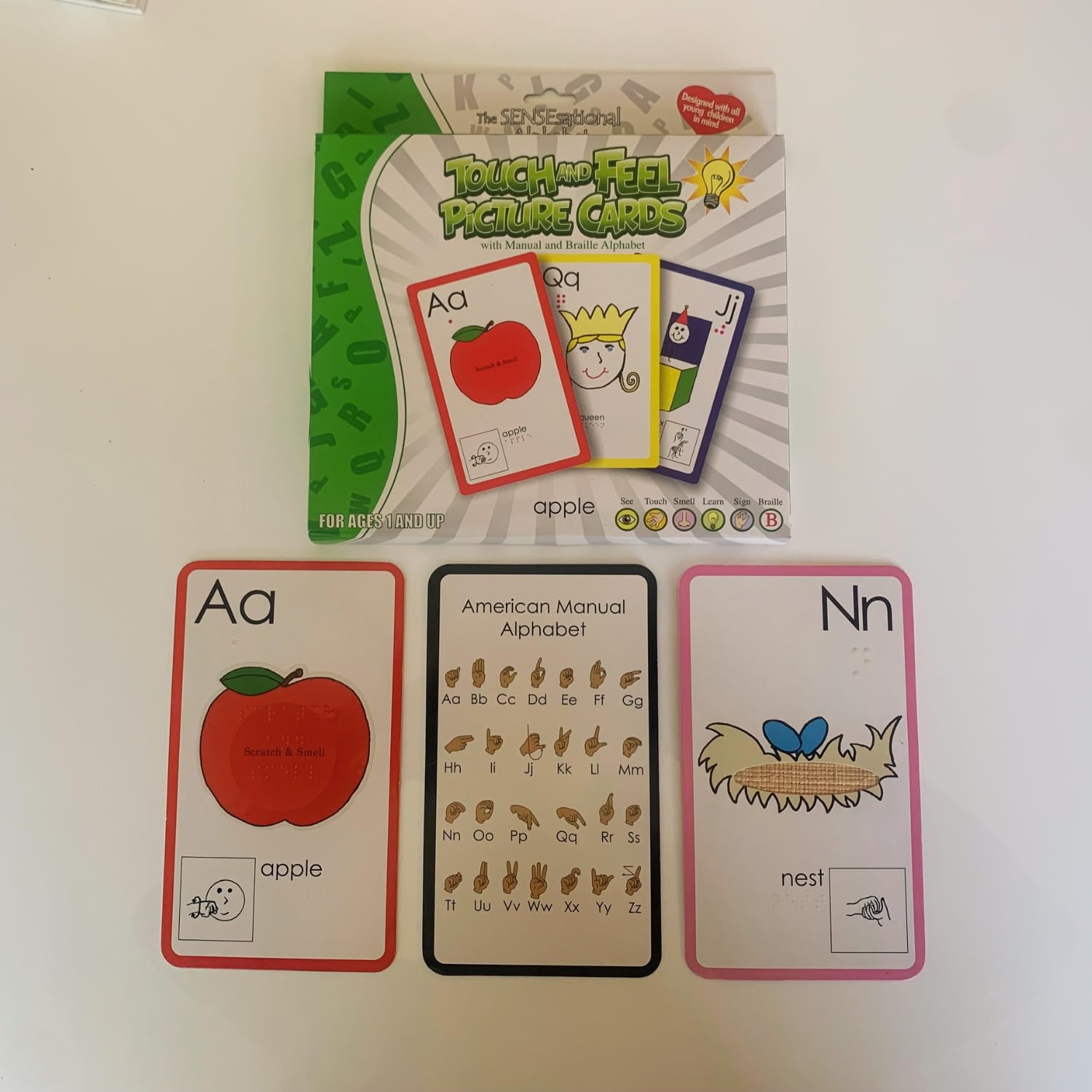 Sensory Alphabet Touch & Feel Flash Cards - Multi-Sensory Learning Cards with ASL & Braille for Kids & Adults - Perfect for Therapy, Inclusive Education & Early Childhood Development - Great for Classroom, Homeschool & Special Needs Learning Activities