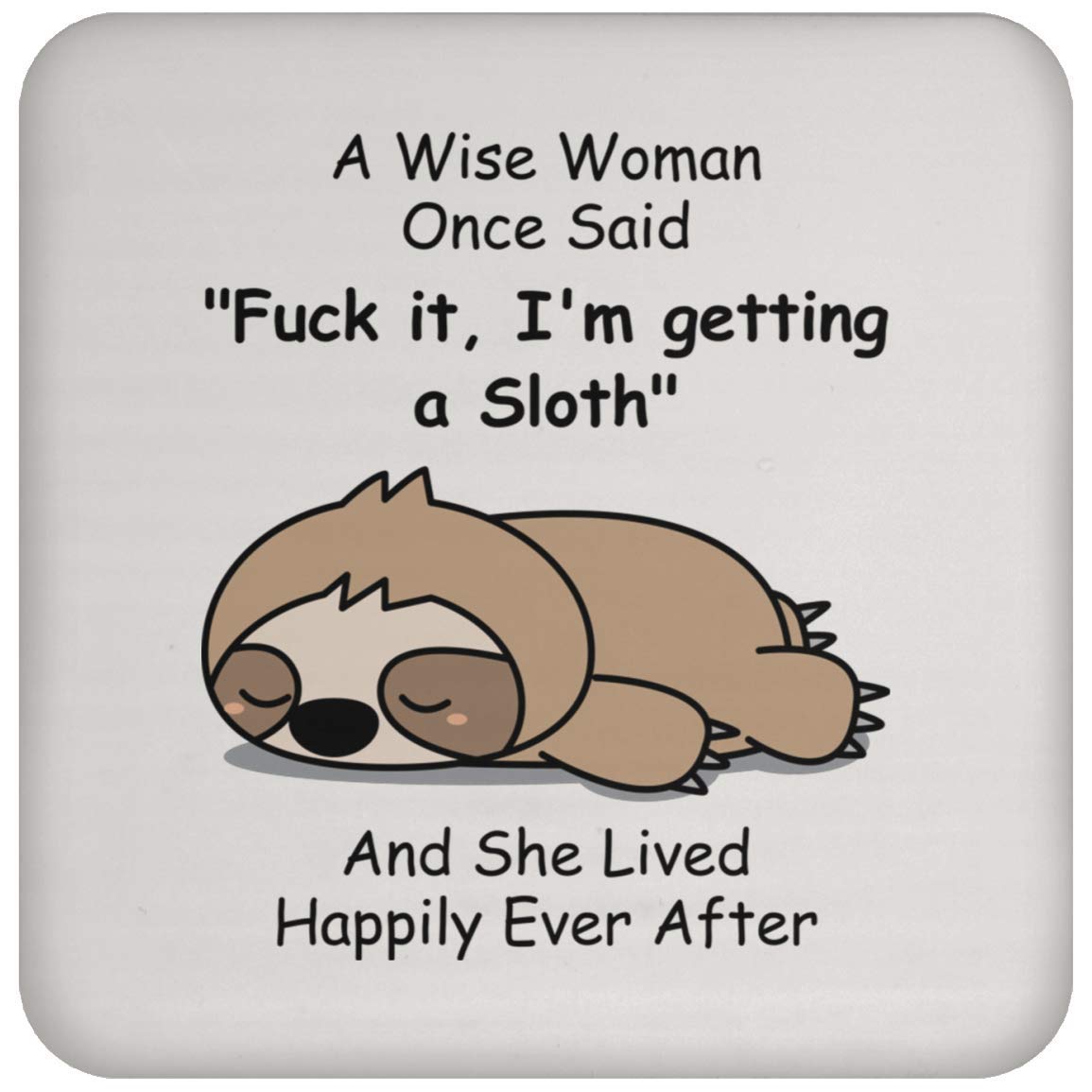 Sloth Coaster Set - Cute Animal Drink Coasters for Women, Unique Christmas Gifts 2023 - Perfect for Home Decor, Coffee Table Accessories & Housewarming Gifts