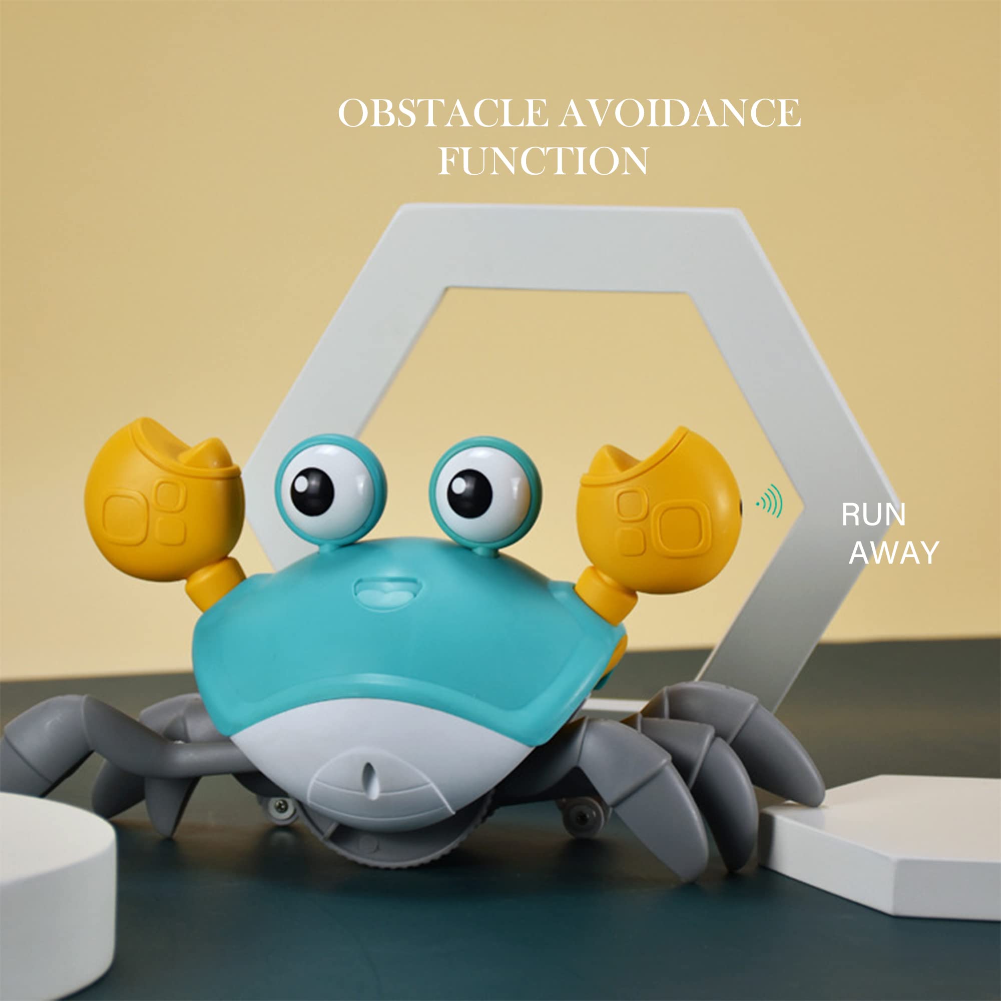 **Light Up Musical Crawling Crab Baby Toy - Automatic Obstacle Avoidance, Sensory Walking Toy for Toddlers & Kids - Fun Tummy Time Crab Pet Gift (Green) - Perfect for Playtime, Learning & Developmental Activities**