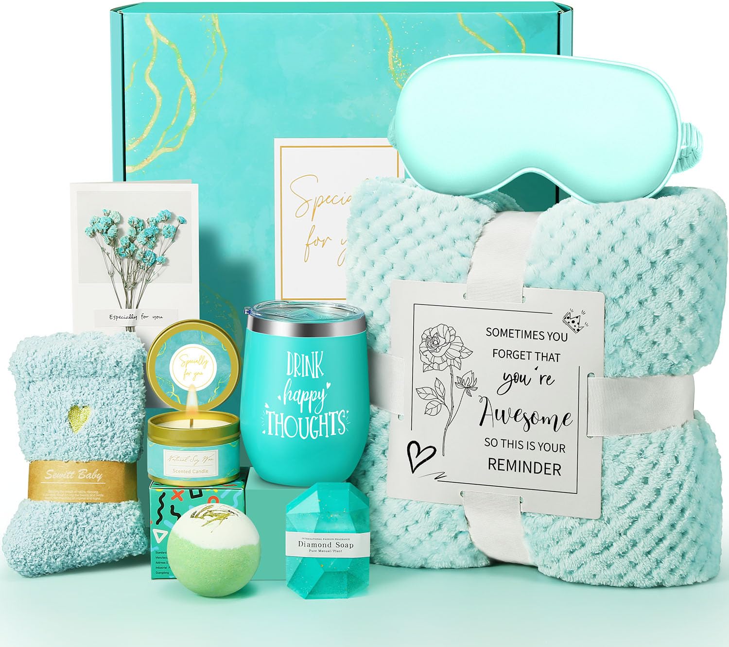 Happy Birthday Gifts for Women - Spa Gift Basket Set for Mom, Wife, Sister, Grandma & Coworkers | Self Care, Get Well, Relaxation Gifts | Perfect for Valentine's Day, Mother's Day & Special Occasions | Ideal for Home Spa Nights, Stress Relief & Thoughtful Surprises