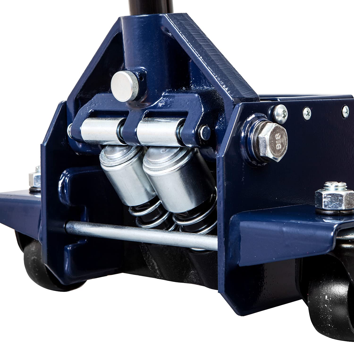WOLF 4 Ton (8,000 lb) Capacity Hydraulic Low Profile Floor Jack with Dual Piston Quick Lift Pump - Blue (WFT84007U) | Perfect for Car Repair, Tire Changes & Automotive Maintenance