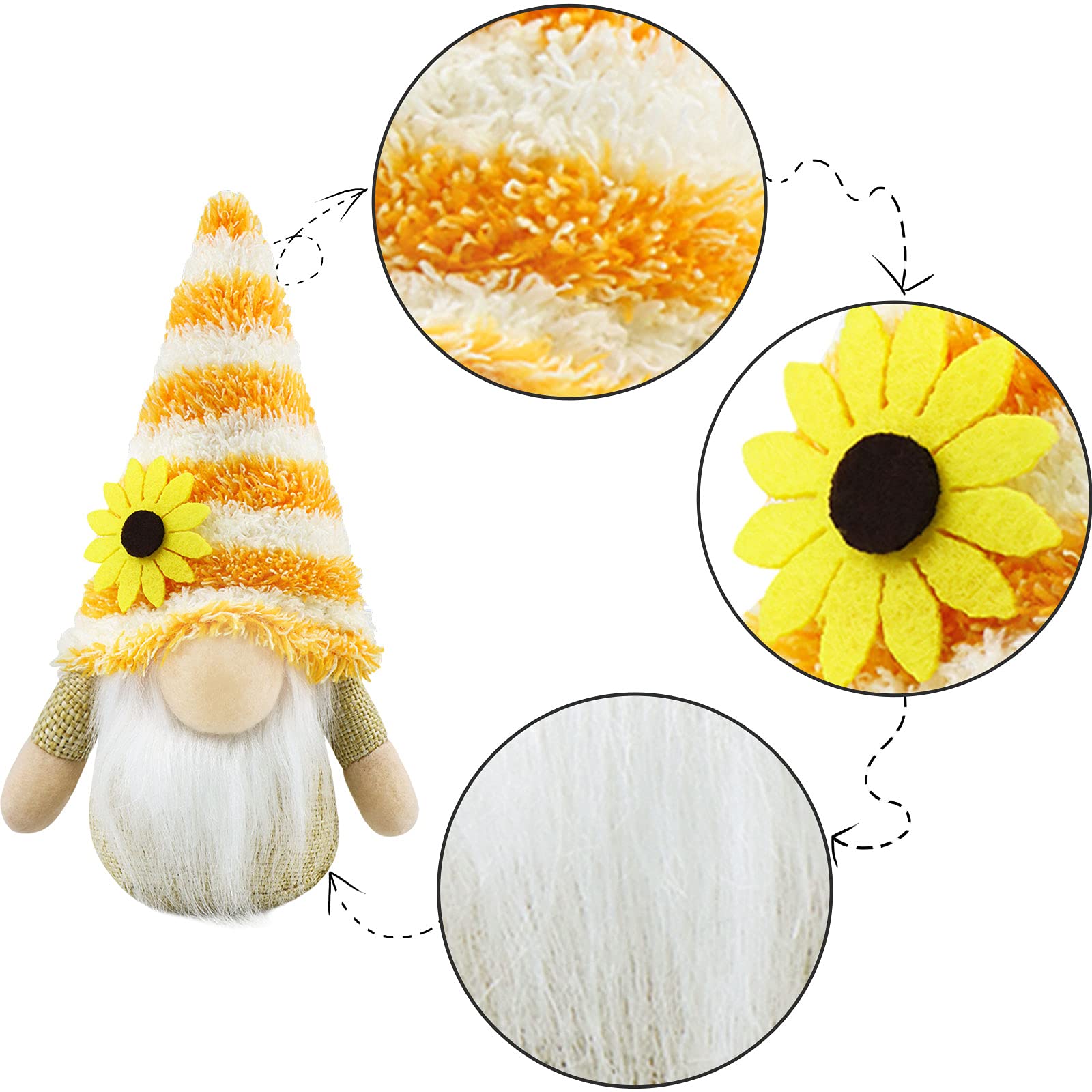 Gehydy Set of 2 Spring Easter Bumble Bee Gnome Plush Decor - Handmade Home & Kitchen Decoration for Easter, Summer, and Seasonal Festivities - Perfect for Table Centerpieces, Shelf Displays, and Gift Giving