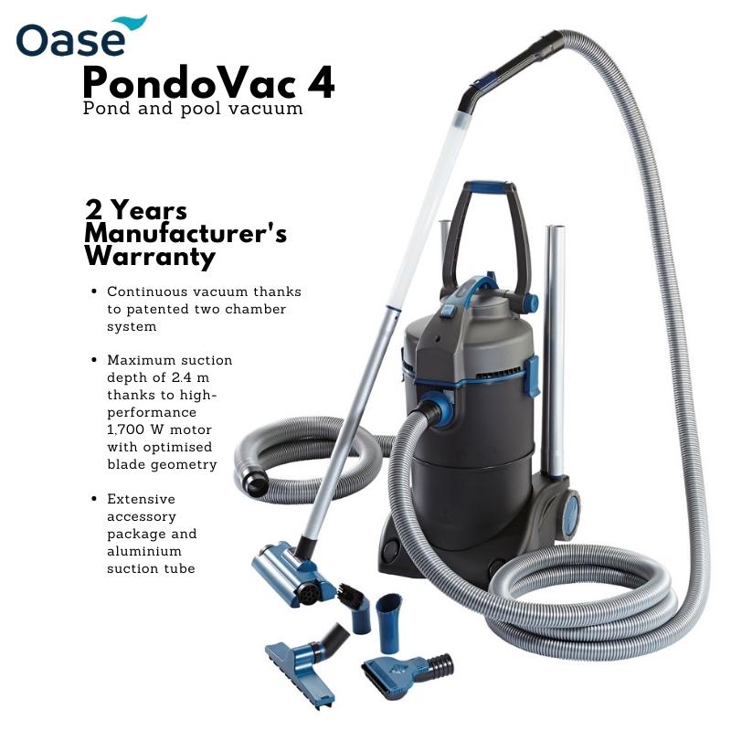 OASE PondoVac 4 Pool & Pond Vacuum Cleaner - Powerful Automatic Water Cleaning System for Swimming Pools, Garden Ponds, and Fountains | Ideal for Home, Backyard, and Commercial Use