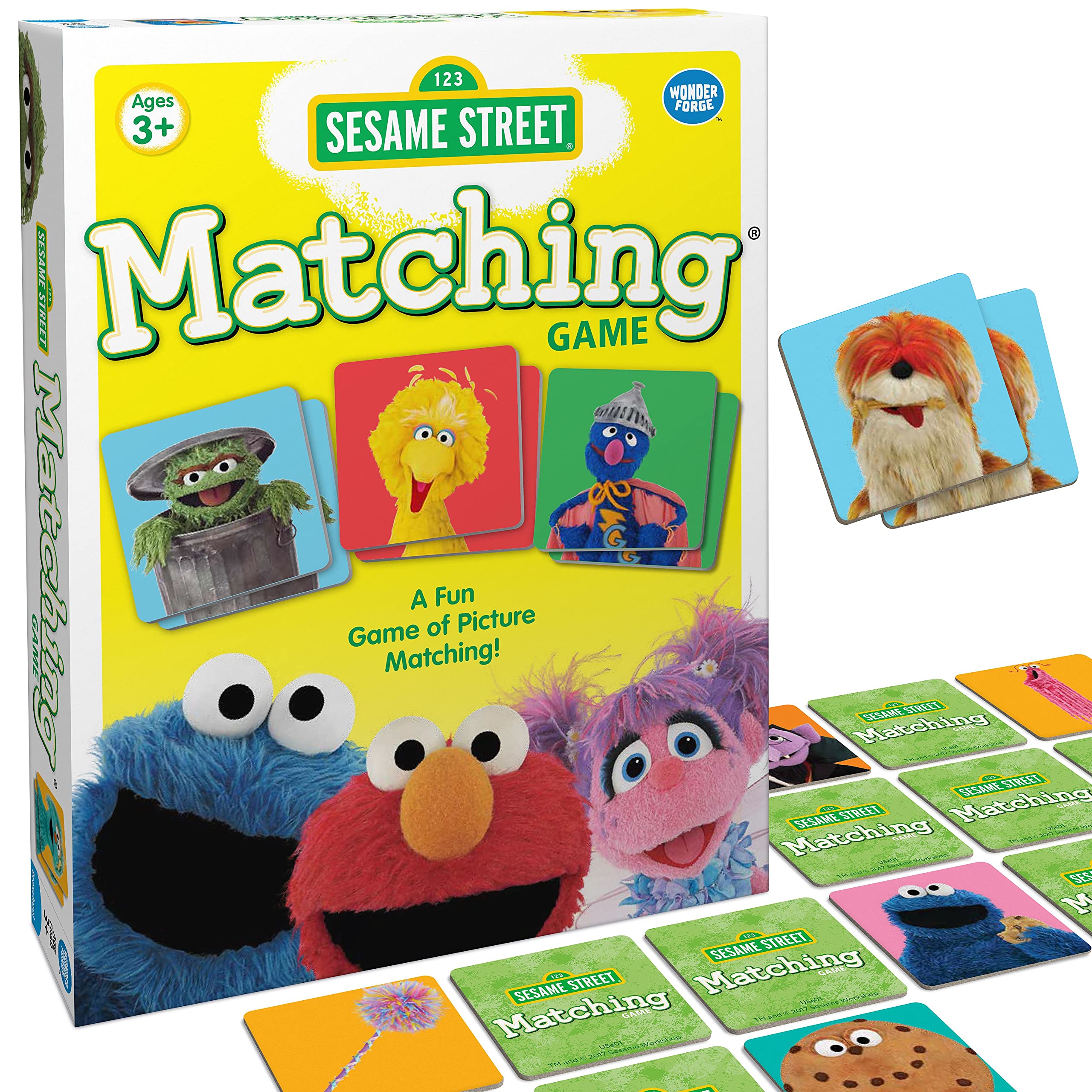 Wonder Forge Sesame Street Matching Memory Game for Kids Ages 3-5 - Fun & Fast Preschool Learning Game with Elmo & Friends - Perfect for Family Game Night, Classroom Activities, and Early Childhood Development
