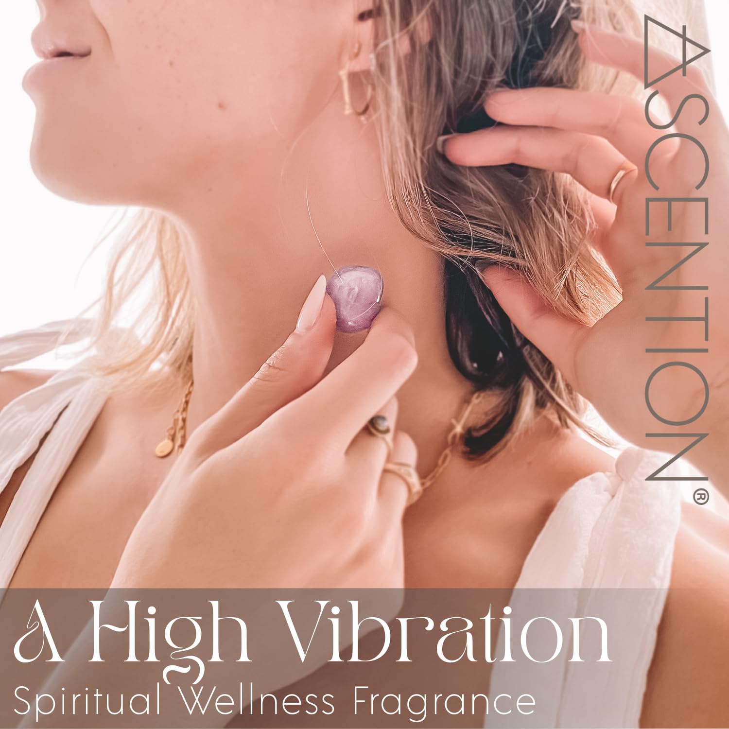 ASCENTION Prosperity Manifestation Perfume - Clean Vegan Fragrance with Green Aventurine Crystal | Spiritual Healing, Meditation & Abundance Rituals | Woody Floral Scent with Cedarwood, Patchouli & Jasmine | Gift for Yoga Practitioners & Crystal Lovers