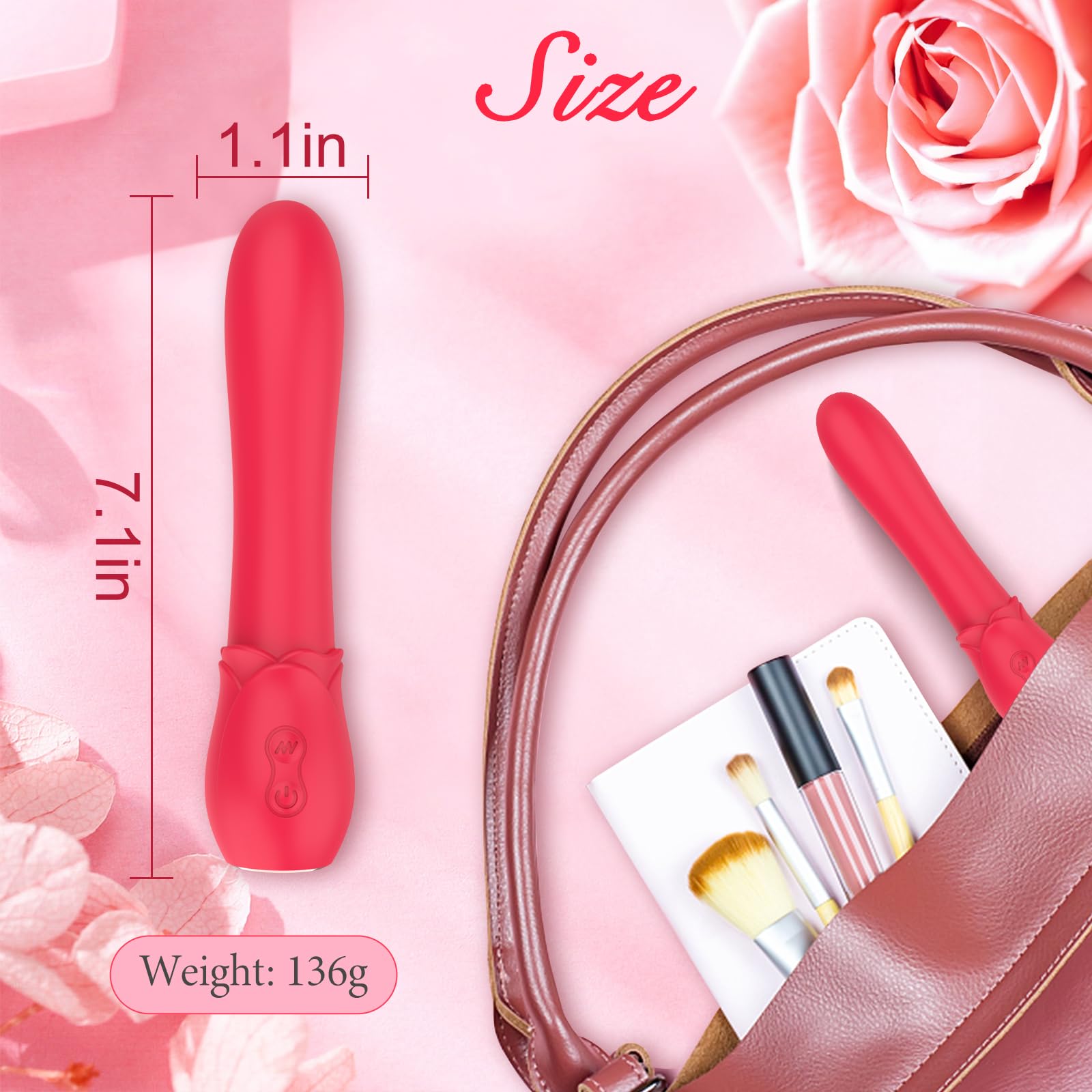 Best G Spot & Clitoral Vibrator - 8 Powerful Vibration Modes, Soft Silicone Dildo Massager for Women & Couples - Anal & Vaginal Stimulation Rose Sex Toy - Perfect for Solo Play & Romantic Nights