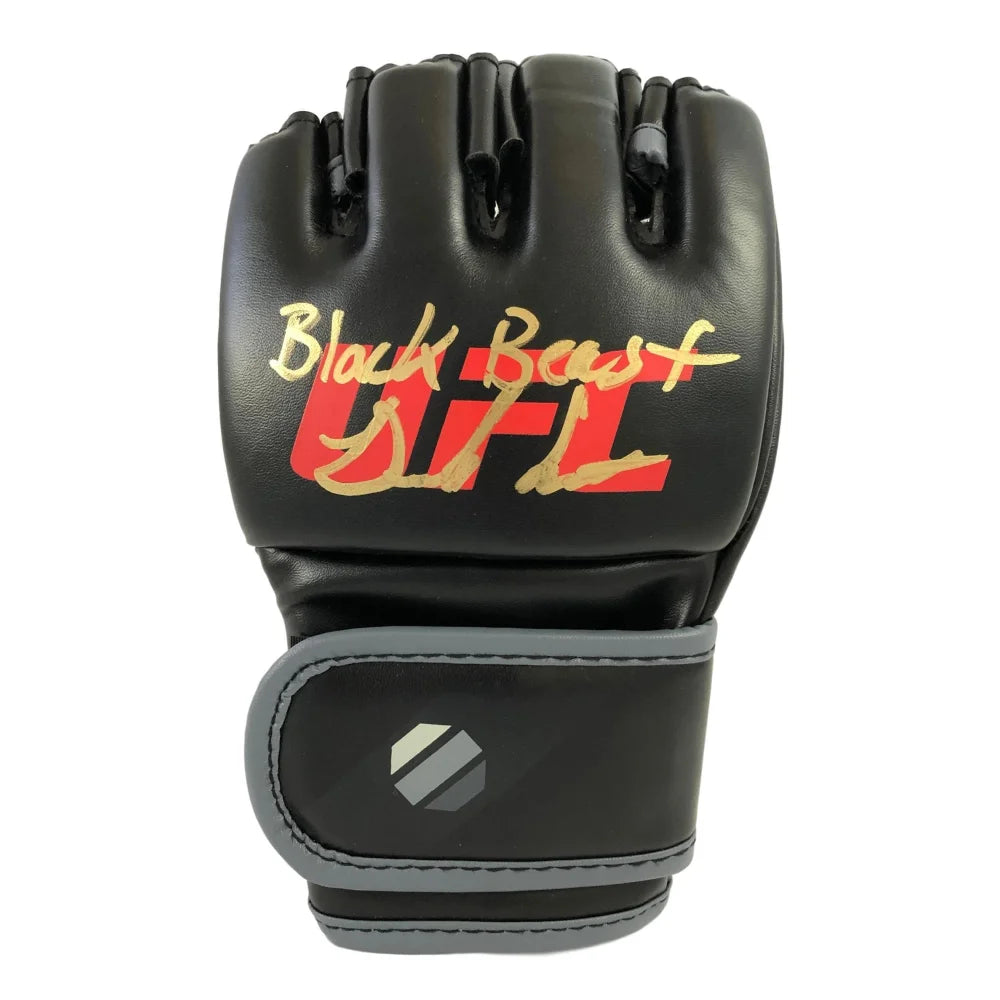 Derrick Lewis Signed UFC Black Gloves - 