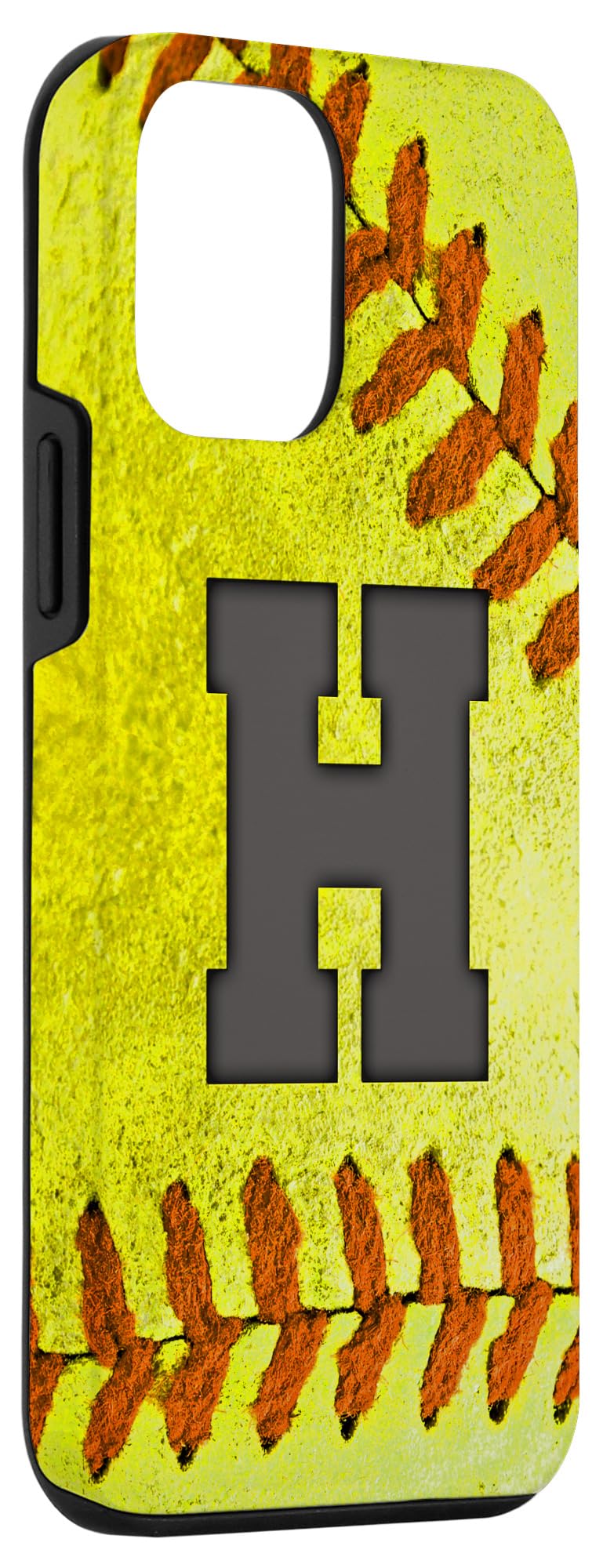 iPhone 12 Mini Softball Phone Case - Custom Letter H Design for Softball Players | Perfect Gift for Athletes & Sports Fans | Game Day & Practice Protection