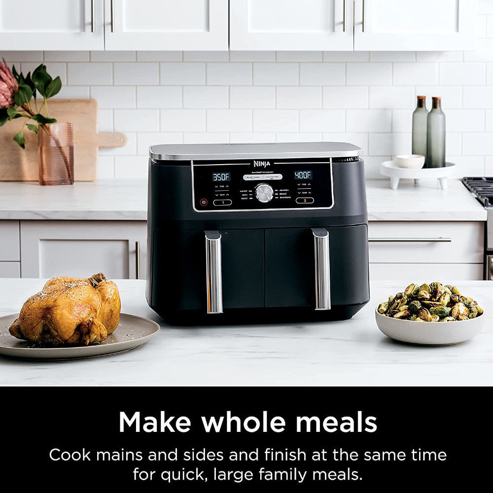 Ninja Foodi 10 Quart 6-in-1 DualZone XL 2 Basket Air Fryer (AD350CO) - Large Capacity Air Fryer for Family Cooking, Healthy Meals & Party Snacks
