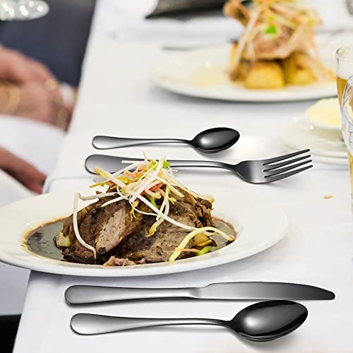 24-Piece Stainless Steel Silverware Flatware Set - Rose Gold Luxury Cutlery (Forks, Spoons, Knives) - Dishwasher Safe Dinnerware for Christmas, Thanksgiving & Formal Dining