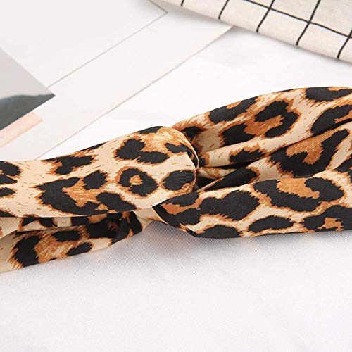 Belicia Leopard Print Headbands for Women & Girls - Fashionable Elastic Hair Bands with Twisted Criss Cross Design - Perfect for Workouts, Yoga, Sports and Everyday Style