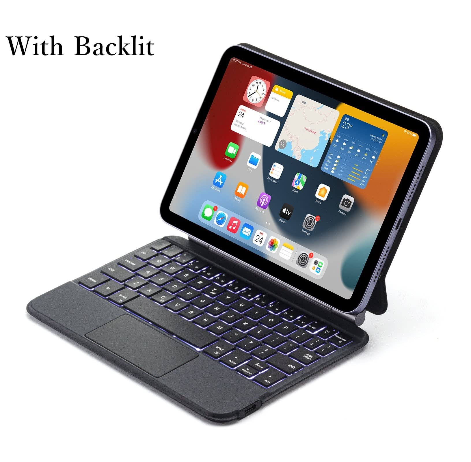 Magnetic Keyboard Case for iPad Mini 7 A17 Pro & iPad Mini 6th Gen - Backlit Keys, Multi-Touch Trackpad, Floating Cantilever Stand | Perfect for Work, Study & Travel (Black)
