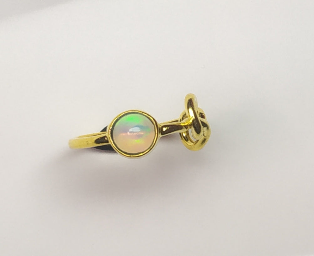 Opal Knot Stone Ananda Ibiza Designer Boho Ring - Handmade Sterling Silver Statement Jewelry for Women, Perfect for Festivals, Beach Parties & Boho Chic Fashion