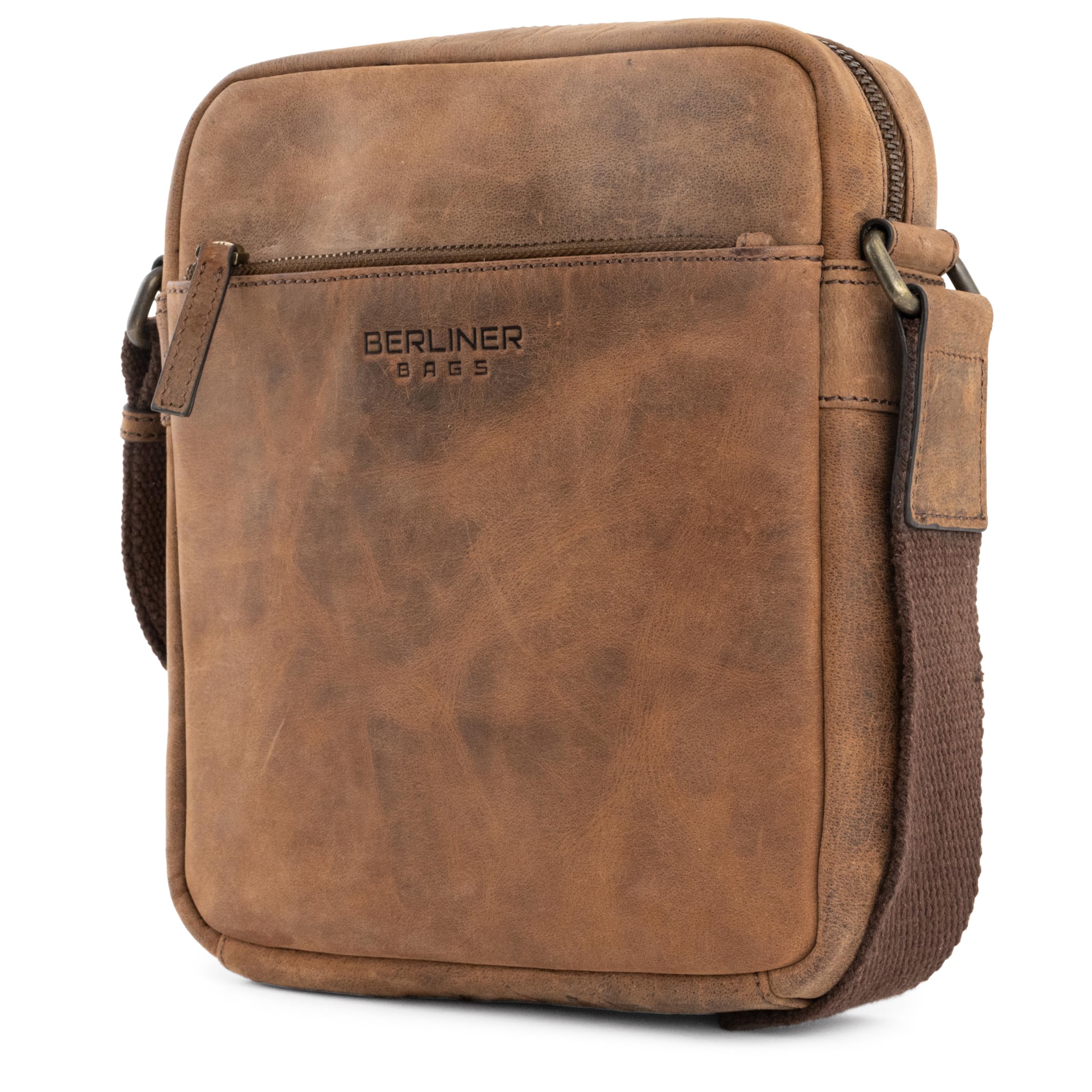 BERLINER BAGS Vintage Genuine Leather Shoulder Bag for Men - Sling Bag & Small Crossbody Bag | Durable Men's Messenger Bag for Work, Travel & Everyday Use