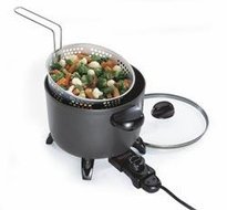 Presto 6 Quart Electric Multi Cooker - Fast & Versatile Kitchen Appliance for Cooking, Steaming, and Slow Cooking - Perfect for Soups, Stews, Rice, and More