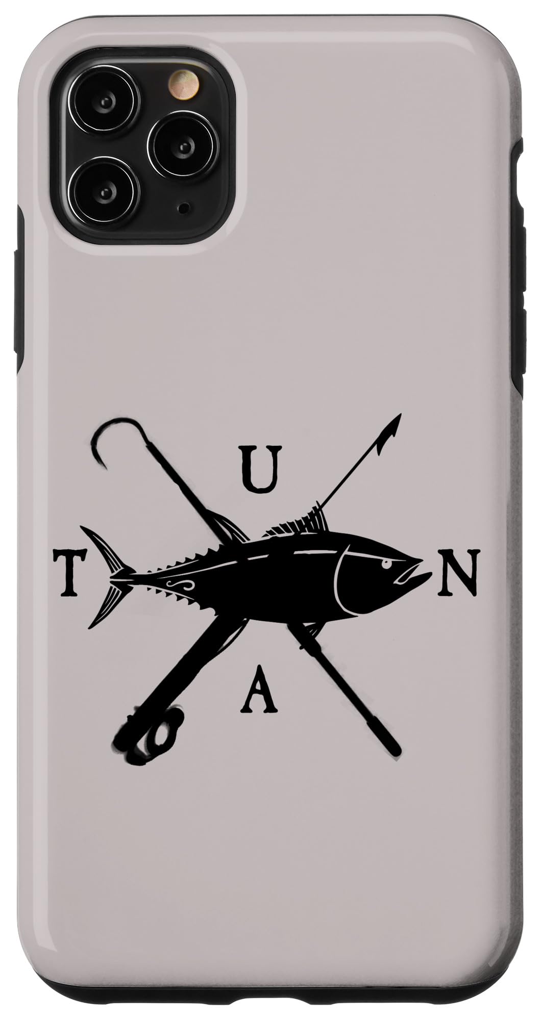 iPhone 11 Pro Max Case - Tuna Fishing Logo with Harpoon & Gaff Design - Durable Protective Phone Cover for Fishermen & Outdoor Enthusiasts - Perfect for Deep Sea Fishing Trips & Marine Adventures