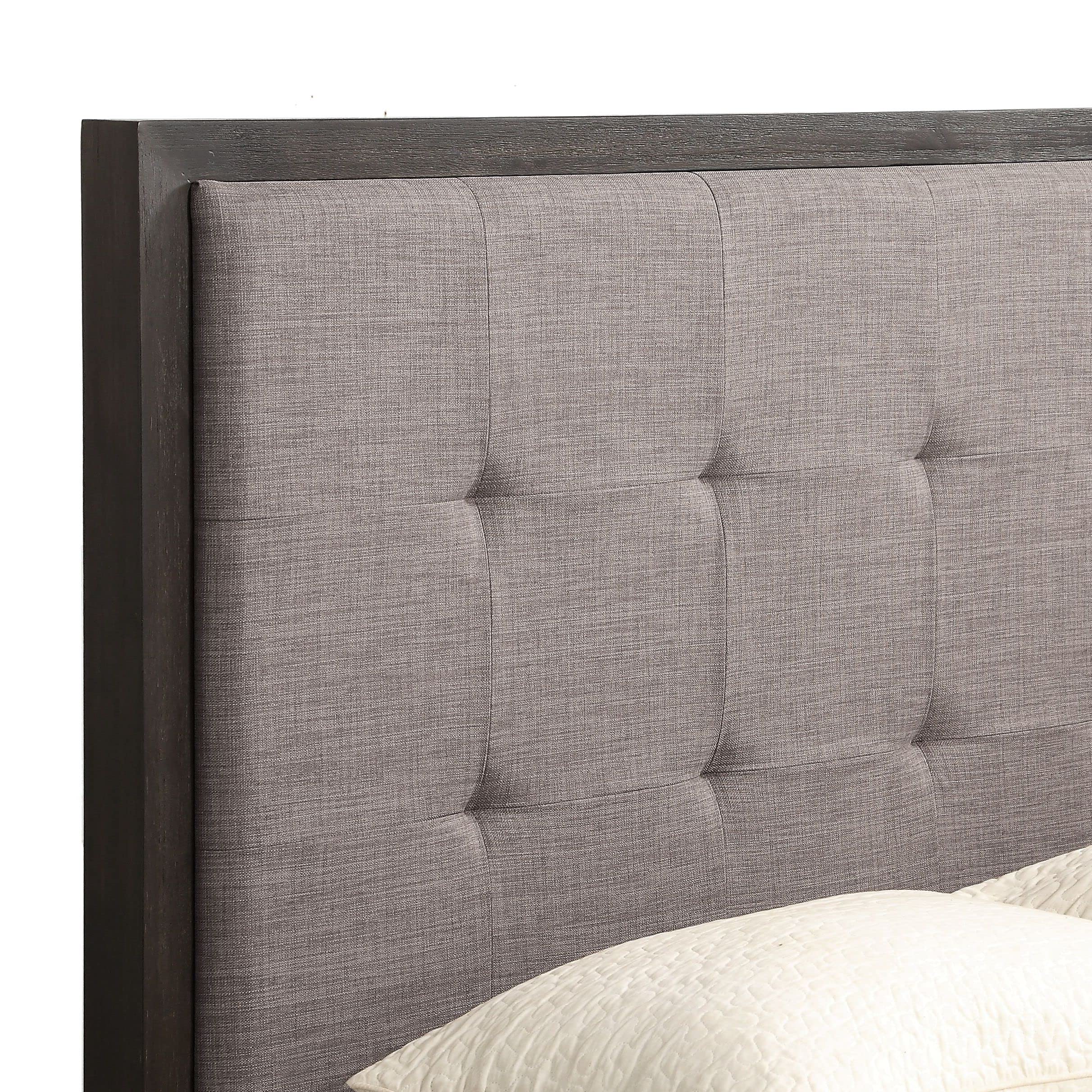 Modus Furniture Solid Wood King Size Platform Bed Frame - Oxford Dolphin Finish | Sturdy & Elegant for Modern Bedroom Decor