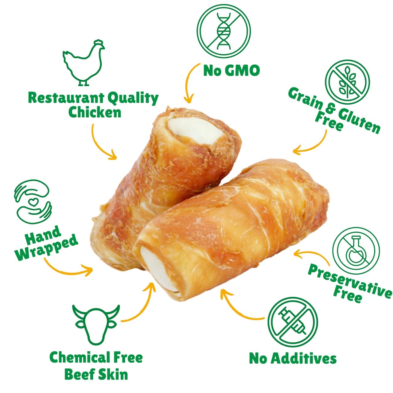 Premium Chicken Wrapped Rawhide Dog Chews - All-Natural, Long-Lasting Treats for Extra Large Dogs - Made in USA, No Preservatives - 12 Count - Perfect for Training, Dental Health & Playtime Rewards