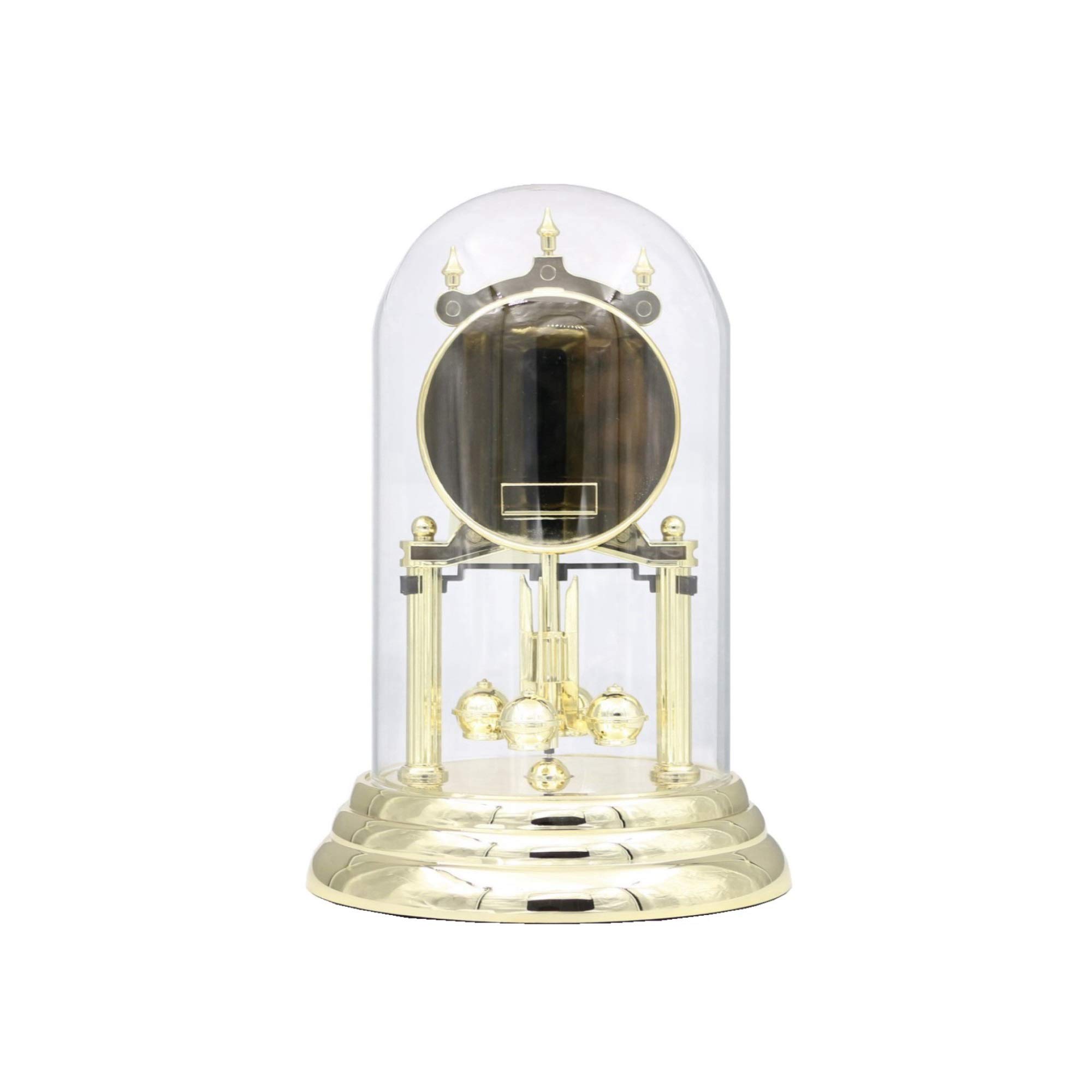 SEIKO 9 Inch Anniversary Mantel Clock with Glass Dome & Rotating Pendulum - Elegant Home Decor for Living Room, Office & Gift Giving