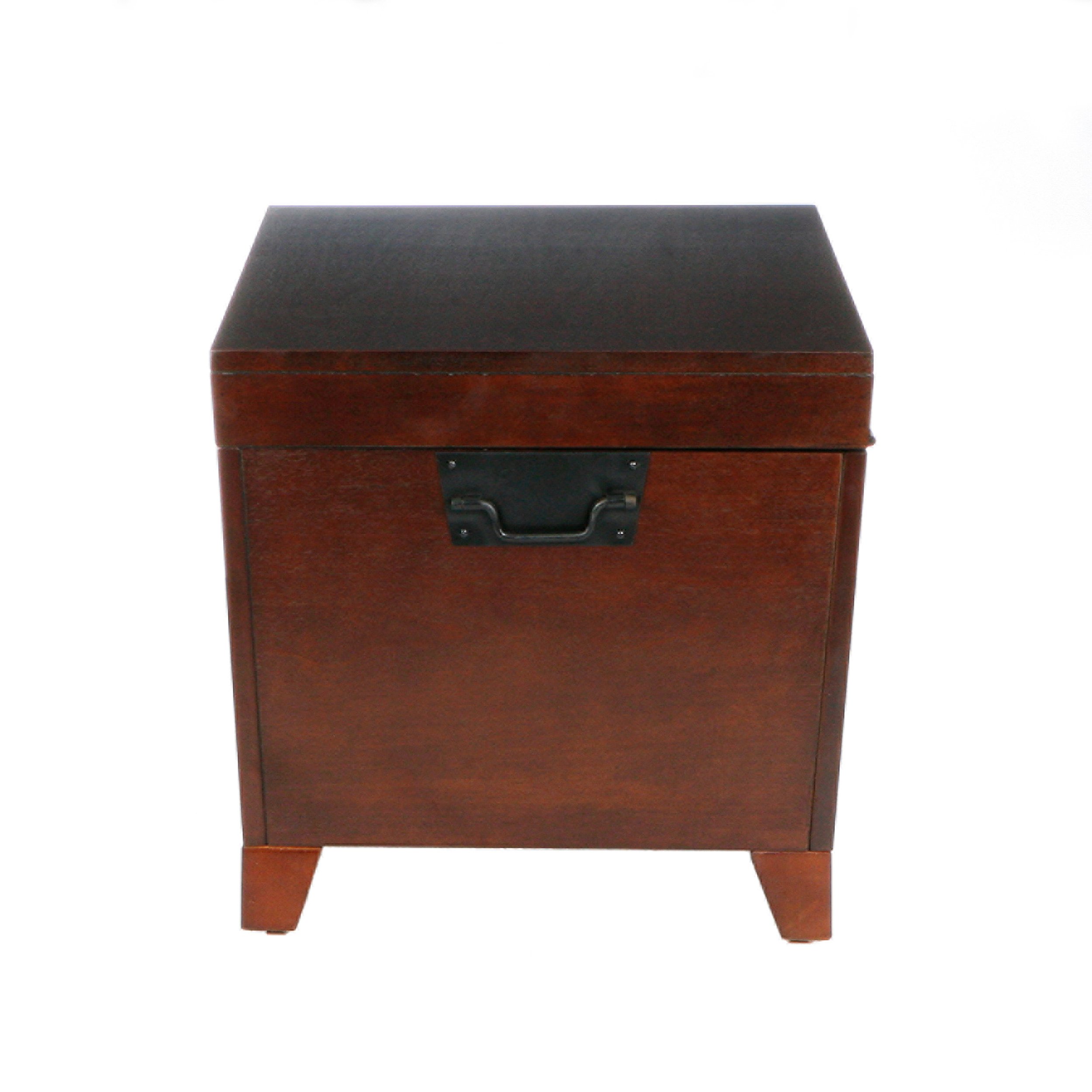 SEI Pyramid Storage Trunk Coffee Table - Espresso Brown Wooden Ottoman with Hidden Storage | Perfect for Living Room, Bedroom & Small Space Organization