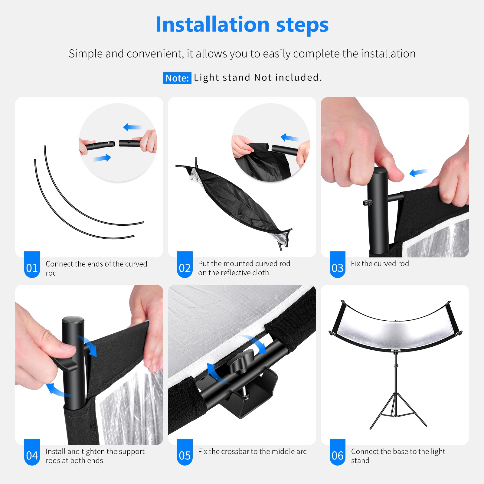 NEEWER 5-in-1 Clamshell Light Reflector Diffuser for Photography - Professional Studio Lighting Accessory for Portraits, Product Shoots & YouTube Videos