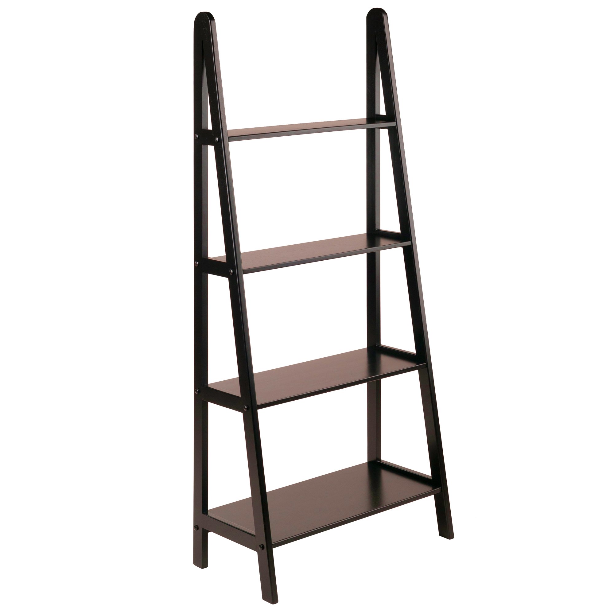 Winsome Wood 4-Tier A-Frame Bookshelf - Dark Espresso Finish Storage Shelf for Books, Plants & Home Decor - Ideal for Living Room, Bedroom or Office Organization - Space-Saving Home & Office Storage Solution