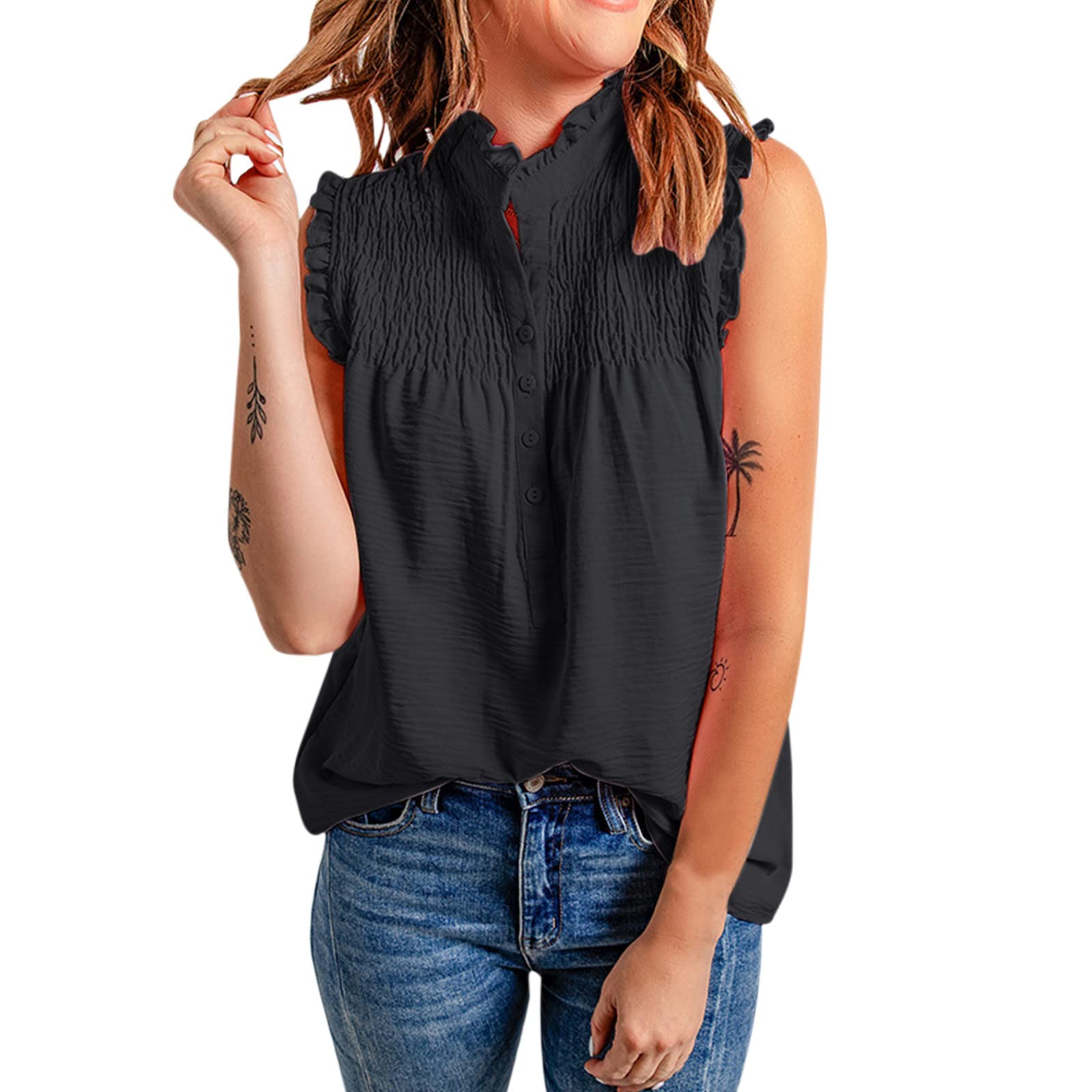 Women's Mock Neck Tunic Tops - Short Sleeve Polka Dot Blouse Shirts for Casual Wear & Office Outfits | Perfect for Summer, Work, and Everyday Fashion