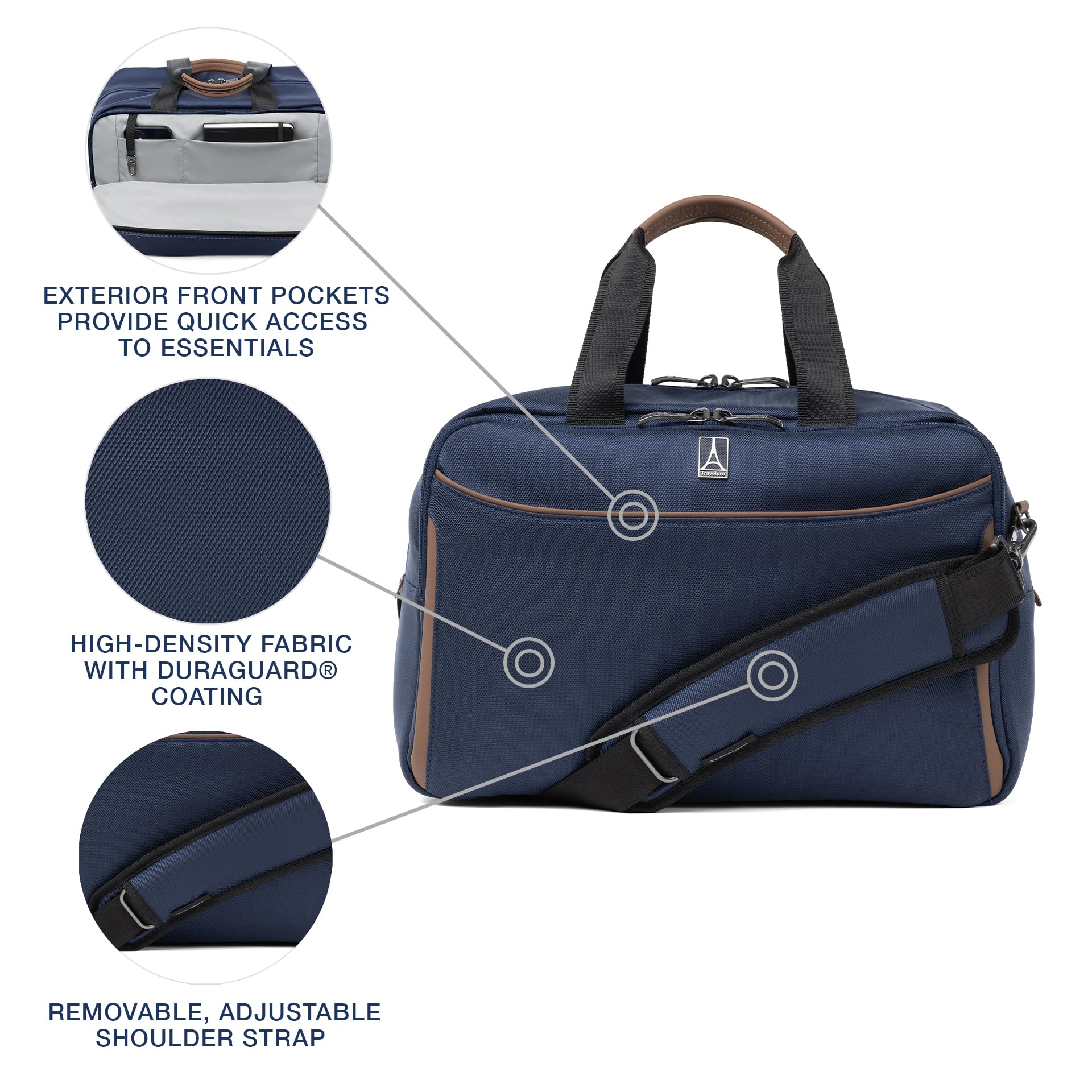 Travelpro Crew Classic Lightweight Softside Carry-On Luggage & Underseat Tote Bag for Men & Women - Patriot Blue | Perfect for Business Trips & Weekend Getaways