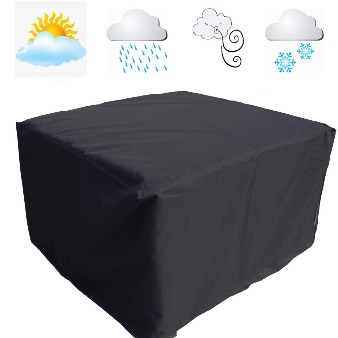 46x46x29 Inch Waterproof Square Patio Table Cover - Heavy Duty Outdoor Furniture Protector for Dining Tables, Dust & Weather Resistant with Storage Bag - Perfect for Garden, Deck, Balcony & Indoor Use