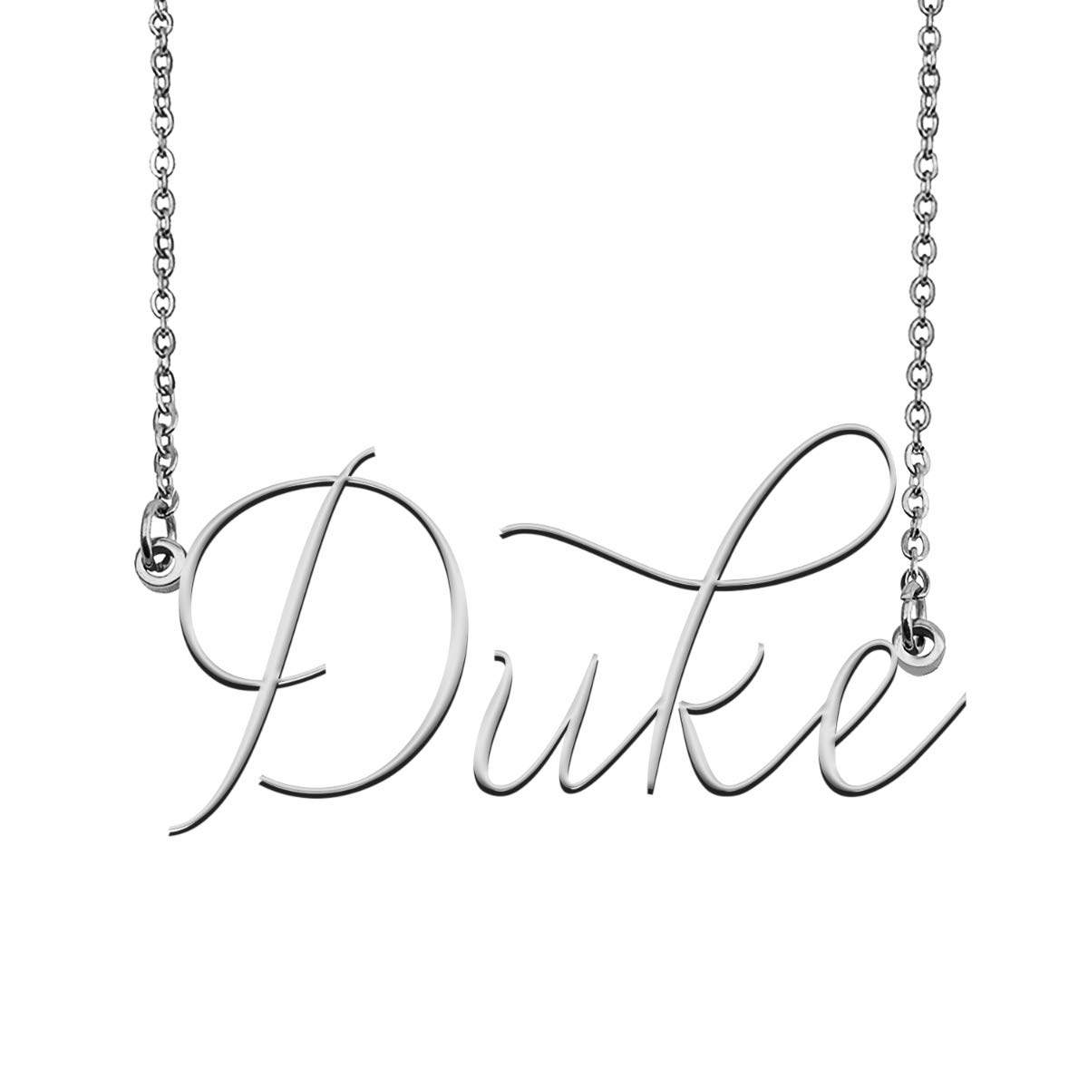 Custom Personalized Duke Name Necklace - Engraved Name Plate Jewelry for Women & Men - Perfect Birthday Gift, Anniversary Present & Everyday Wear