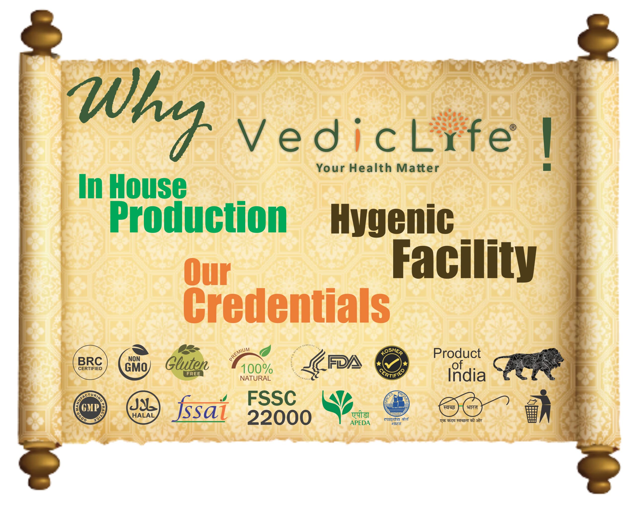 Organic Garlic Powder by Vediclife – 100% Pure, Flavorful Spice for Cooking, Heart Health & Immune Support (500g) | Perfect for Seasoning, Soups, Sauces & Homemade Remedies