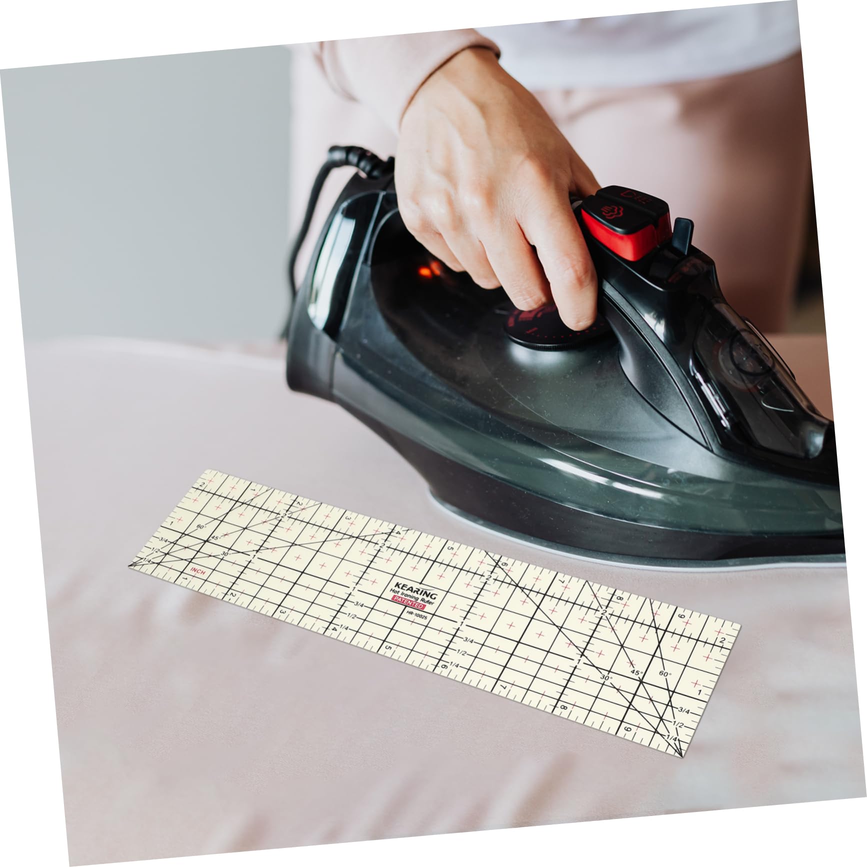 EXCEART Ironing Ruler Patchwork Ruler - Plastic Sewing Measuring Tool with Gridlines for Tailoring, Quilting & DIY Crafts - Perfect for Ironing, Measuring & Sewing Projects
