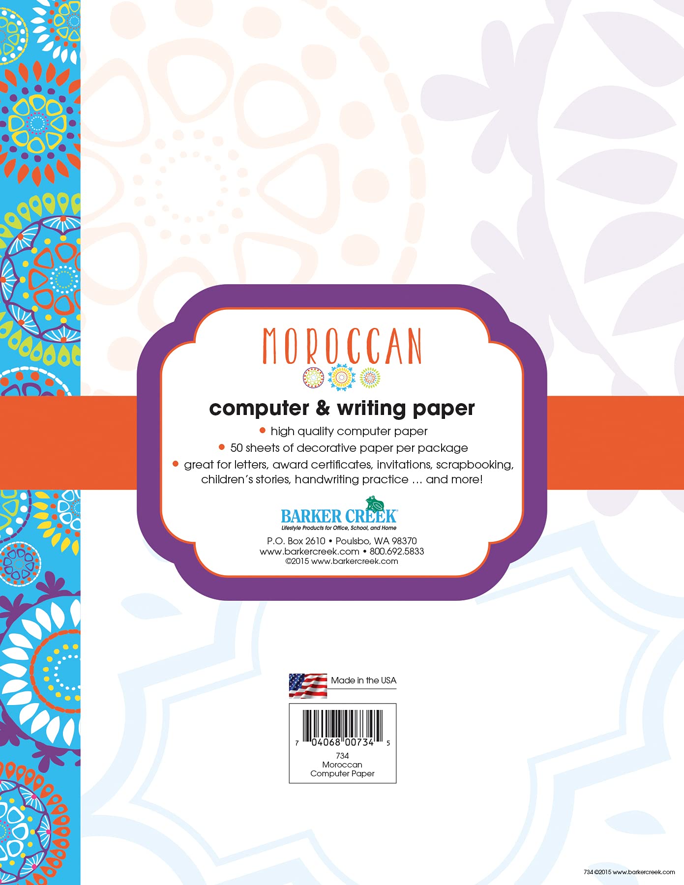 Barker Creek Moroccan Computer Paper 8.5x11