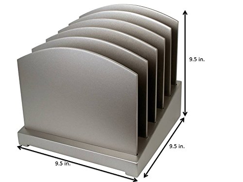 Silver File Organizer - Wooden Desktop Document Holder for Office & Home | Perfect for Bills, Letters & Important Papers