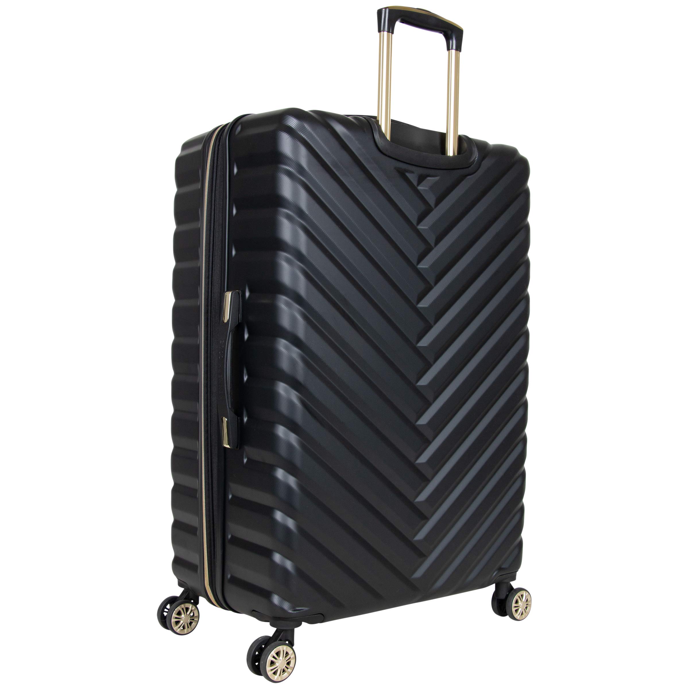 Kenneth Cole REACTION Madison Square Lightweight Expandable Hardside Spinner Luggage 24-Inch Checked Suitcase - Black | Perfect for Business Travel & Weekend Getaways