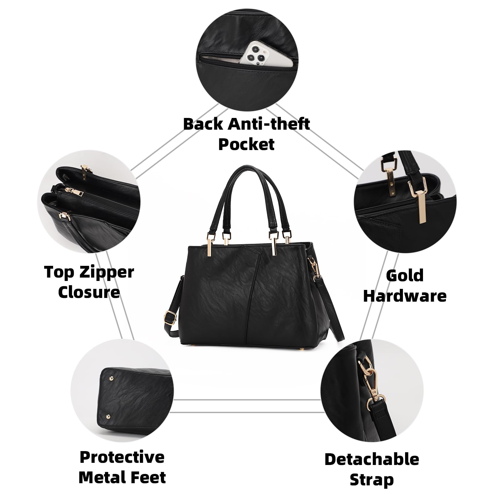 Kouli Buir Hobo PU Leather Handbags for Women - Shoulder, Crossbody, Tote for Work & Travel