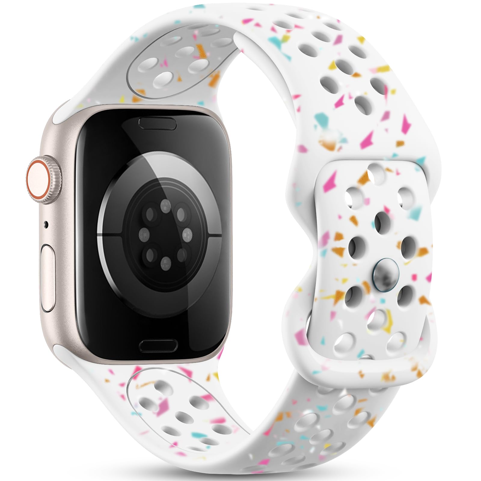 Eco-Friendly Apple Watch Bands for Women & Men - Compatible with iWatch Ultra 2, Series 9/8/7/6/5/4/3/SE (40mm 38mm 44mm 42mm 41mm 45mm 49mm) - Breathable Sport Replacement Straps for Workouts & Daily Wear