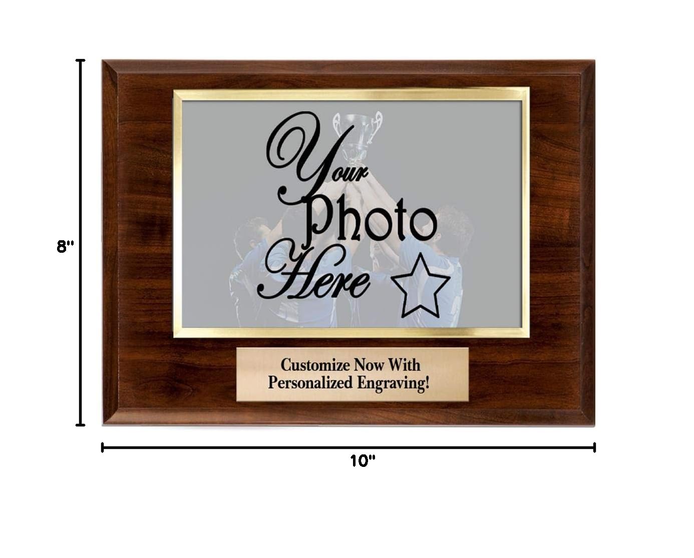 Custom 10x8 Photo Plaque with Acrylic Cover - Personalized Engraved Gift for Awards & Home Decor