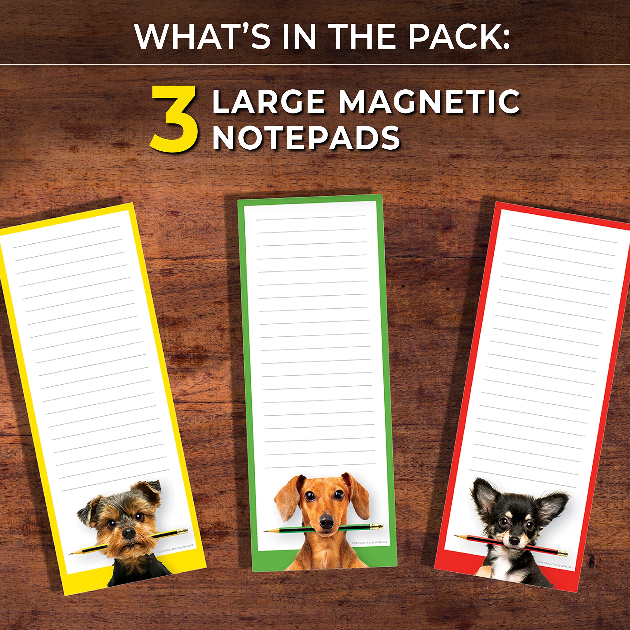 Funny Dogs Refrigerator Magnetic Notepads - 3 Pack (3.5