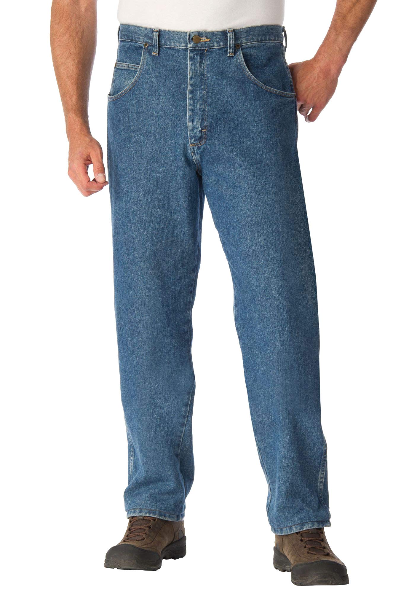 Wrangler Men's Relaxed Fit Comfortable Stretch Denim Jeans for Casual Wear & Outdoor Activities