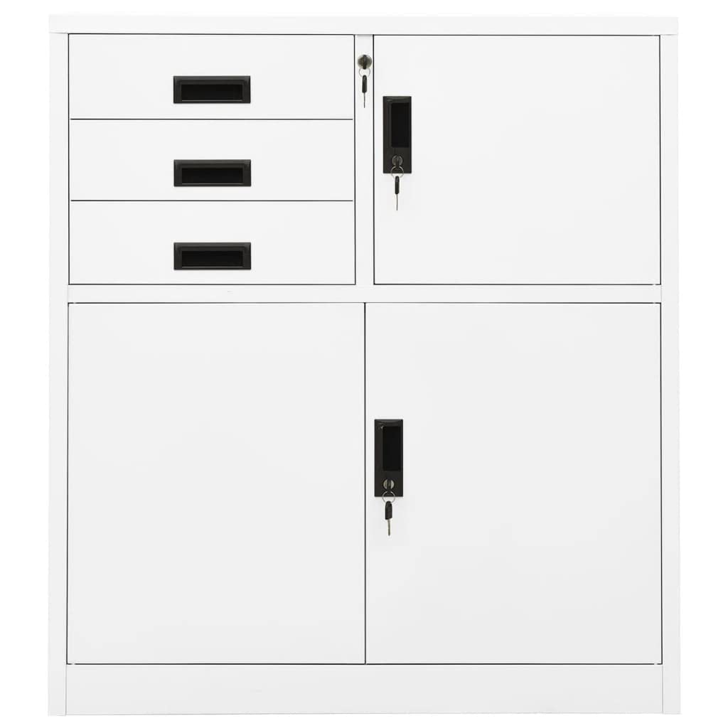 Space Saving White Steel Locked Base Cabinet Organizer - 35.4