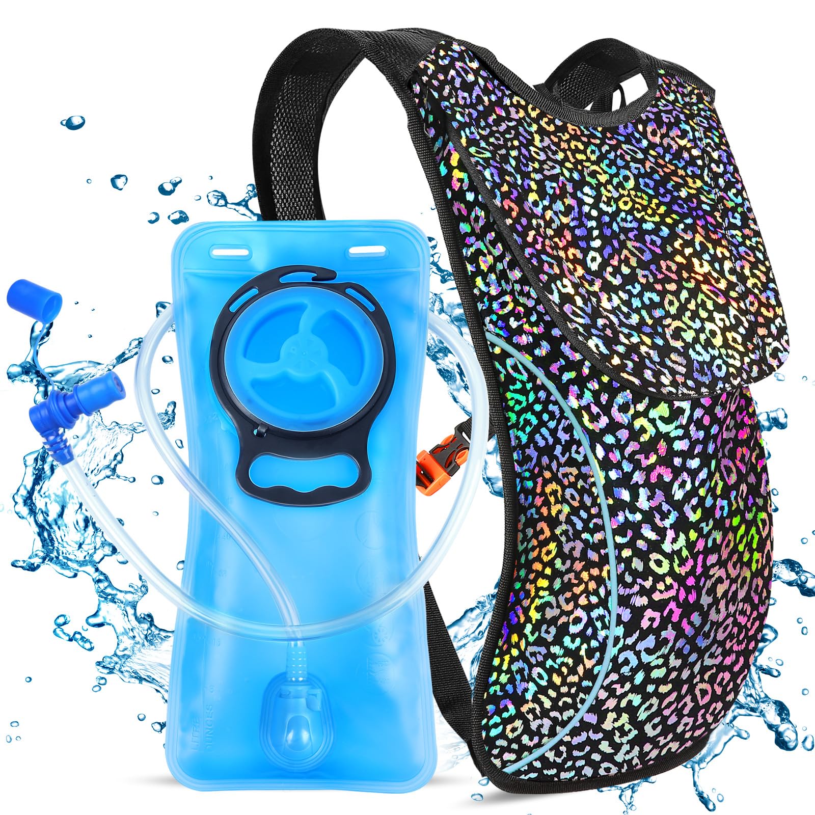 2L Hydration Pack with Lightweight Water Bladder - Best Rave & Festival Backpack for Hiking, Running, Biking | Stay Hydrated During Outdoor Adventures & Music Events