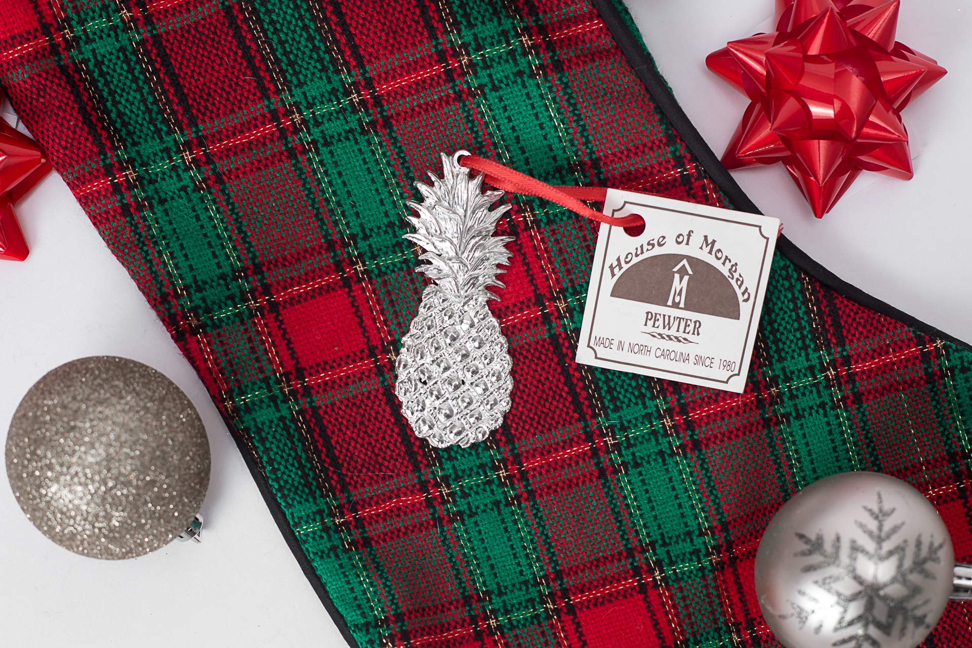 Handmade Pineapple Christmas Ornament - Colonial Pewter Pineapple Tree Decor for Southern Hospitality Home Décor | Perfect for Holiday Gifts, Christmas Tree Decorations & Welcoming Home Accents