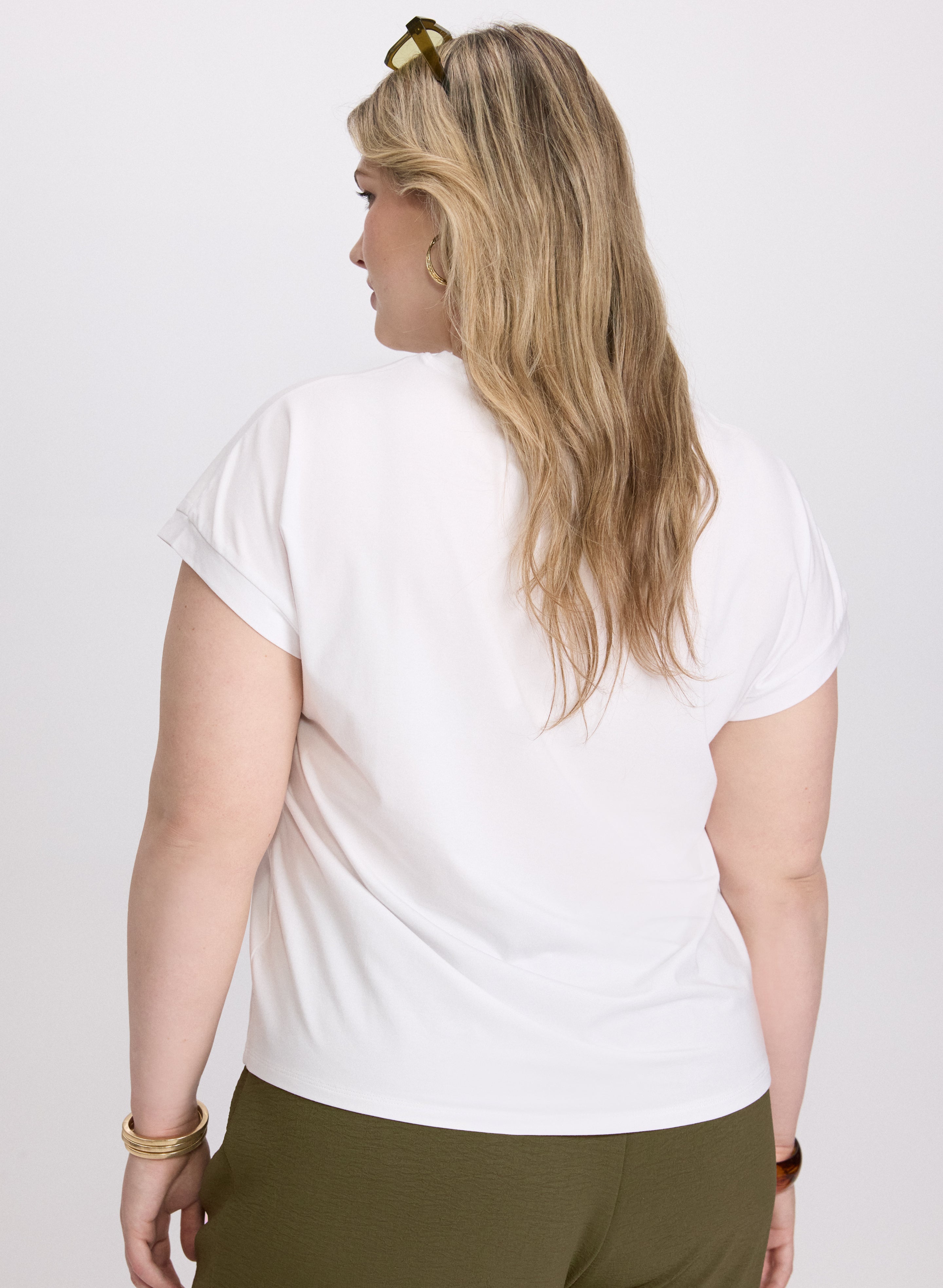 Embellished Script T-Shirt for Women - Stylish & Comfortable Casual Tee for Everyday Wear | Perfect for Outings, Work & Relaxation